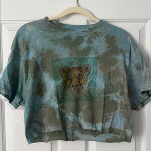 Gucci Graphic Print Crop Top